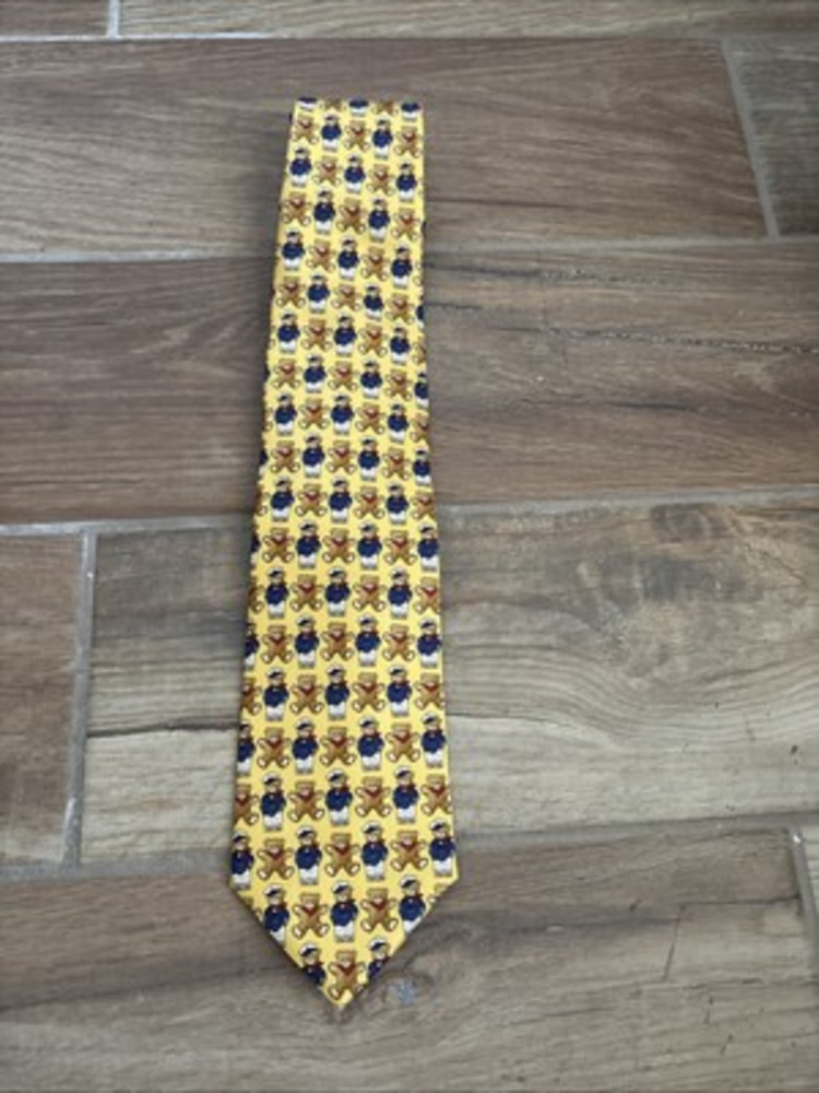 Eximious of London Tie Teddy Bear Sailor Yellow 100% Silk Necktie Long Novelty